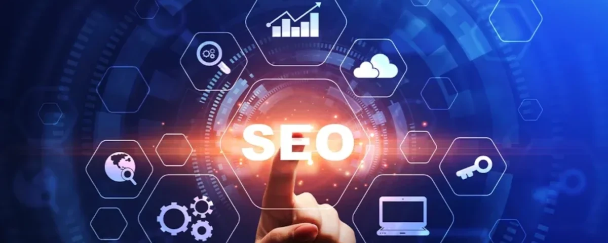 person touching hologram seo