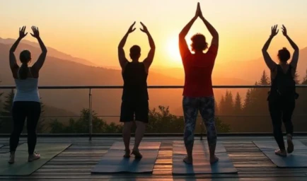 people doing yoga card