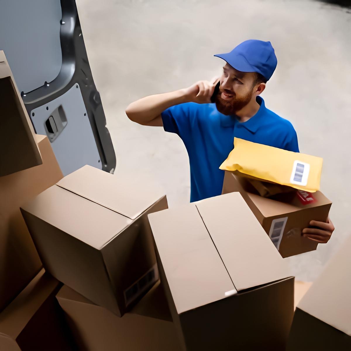 man-talking-on-the-phone-in-front-of-boxes