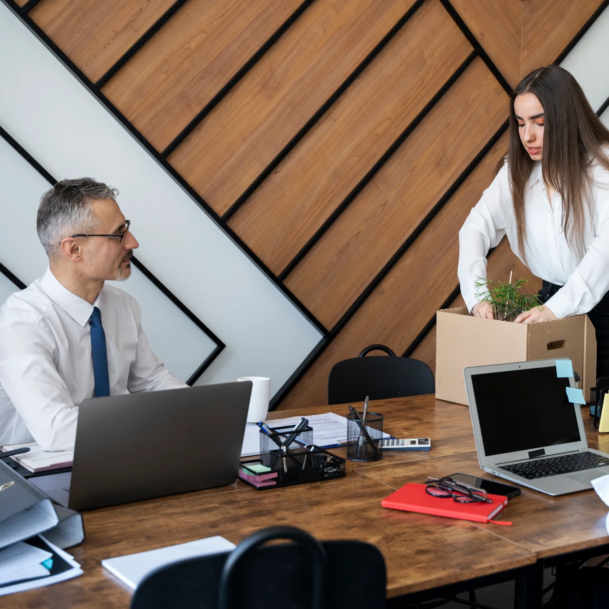 mid-shot woman resigns